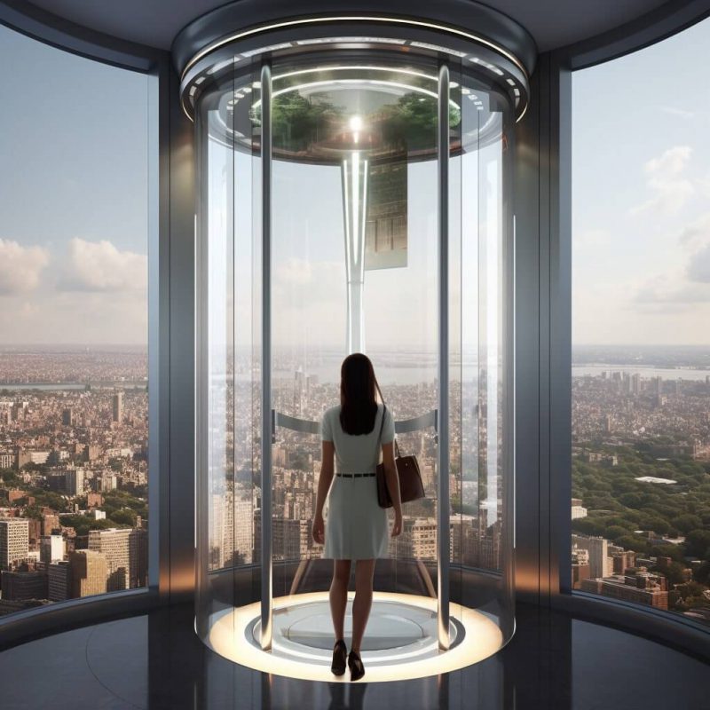 El ascensor del futuro generado por Inteligencia artificial