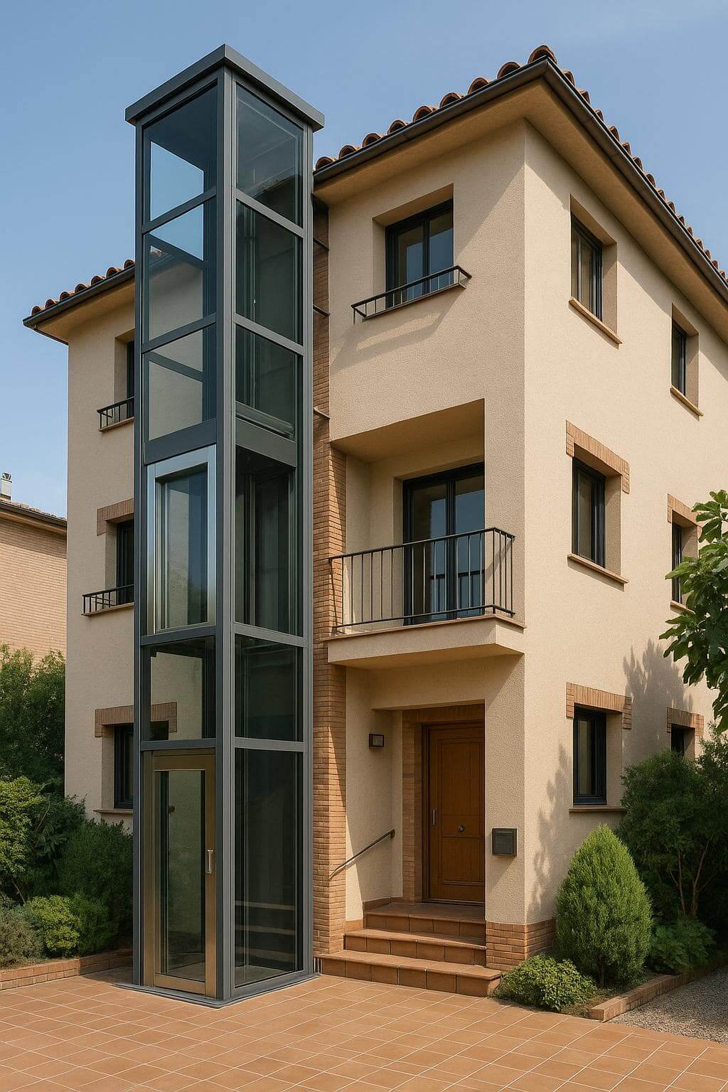 Ascensor exterior en casa unifamiliar en martorell
